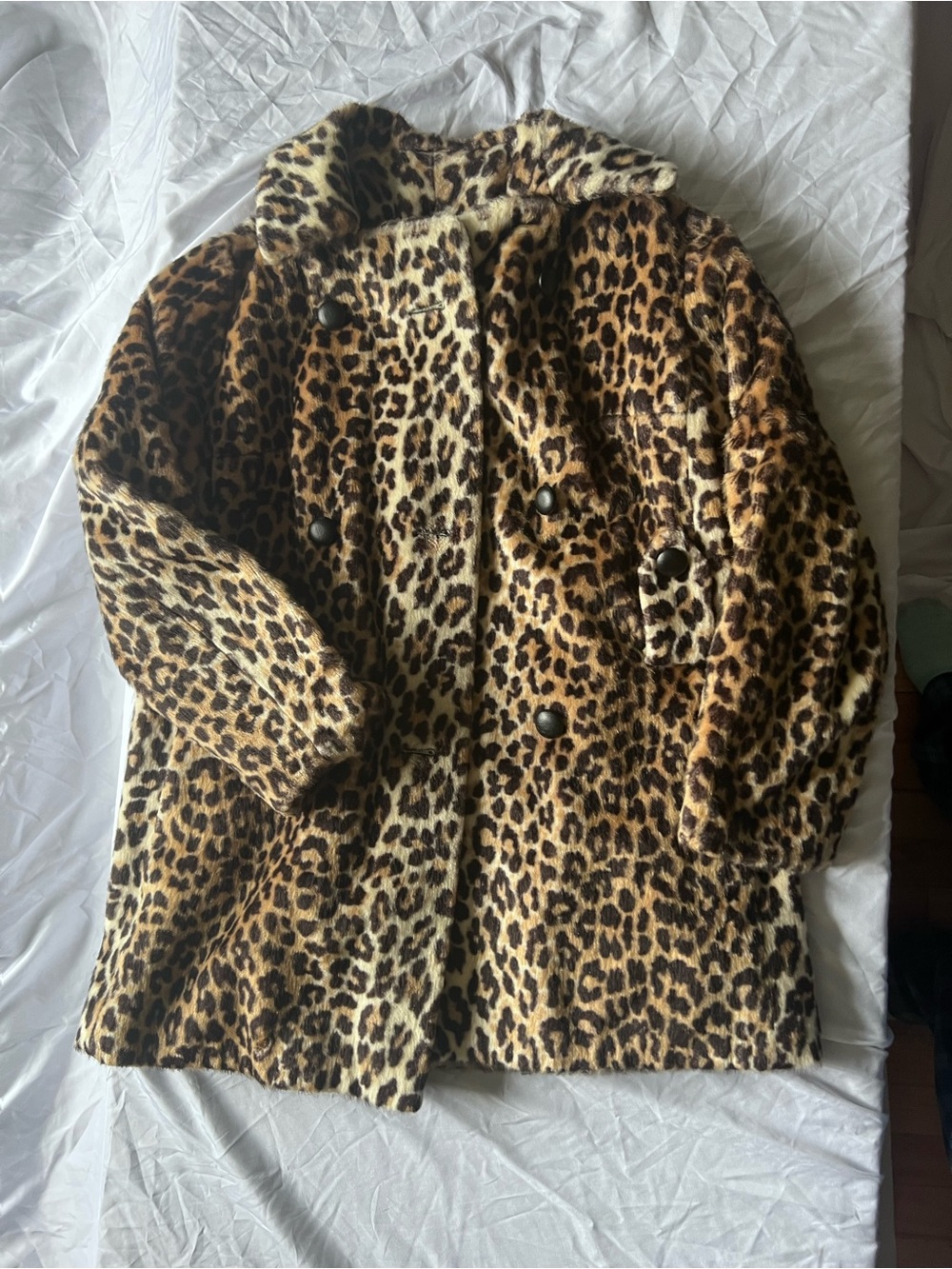 Leopard Print Faux Fur Coat - Bold Animal Print XS